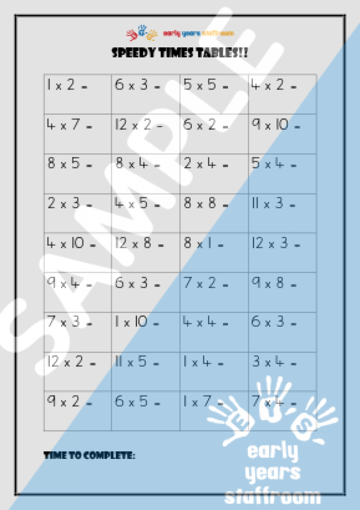 Times Tables Worksheets - Homeschool | Download Resource