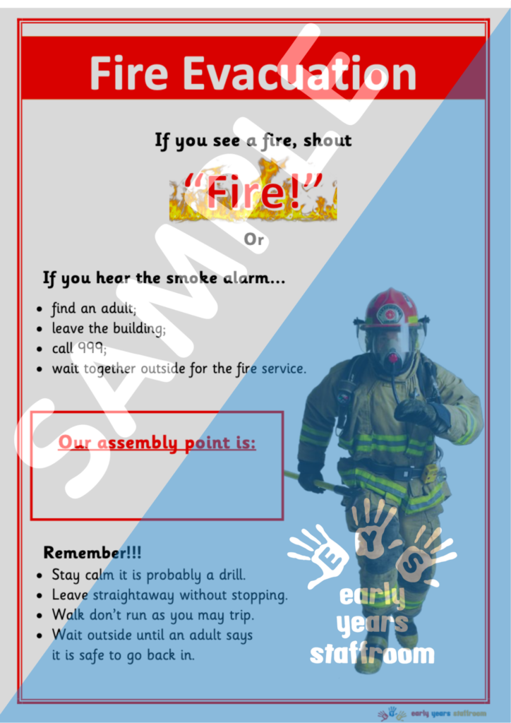 Fire Drill Evacuation Poster - Early Years Staffroom