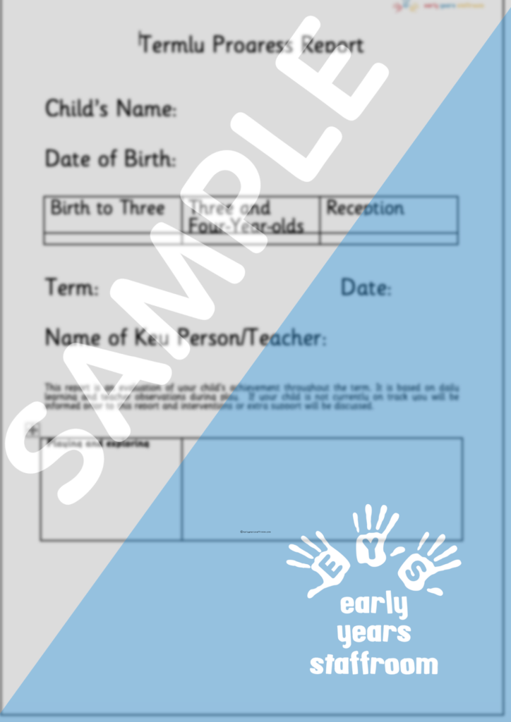 Early Years Termly Progress Report New Eyfs Early Years Staffroom