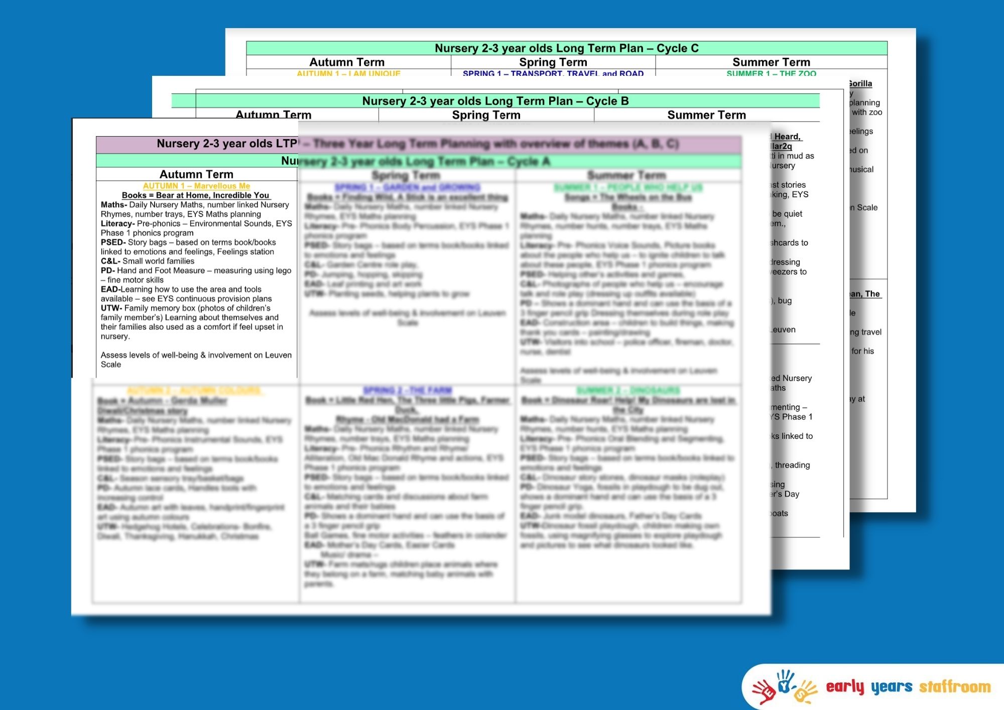 Nursery Long Term Planning Download Rolling Year Program EYFS