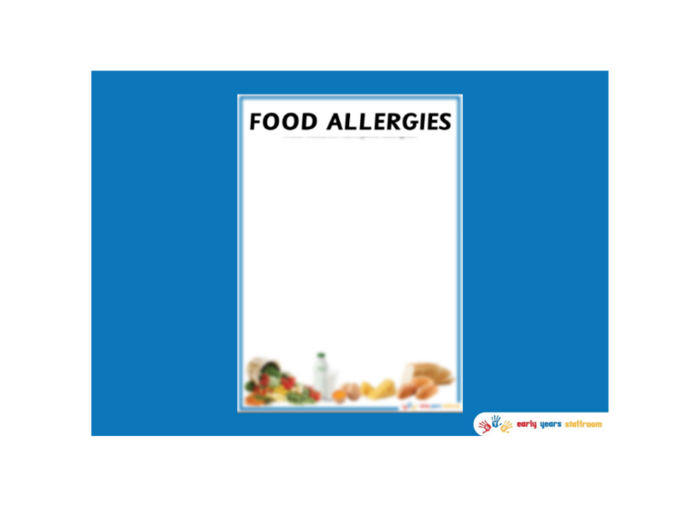 Food Allergy Poster - Early Years Staffroom