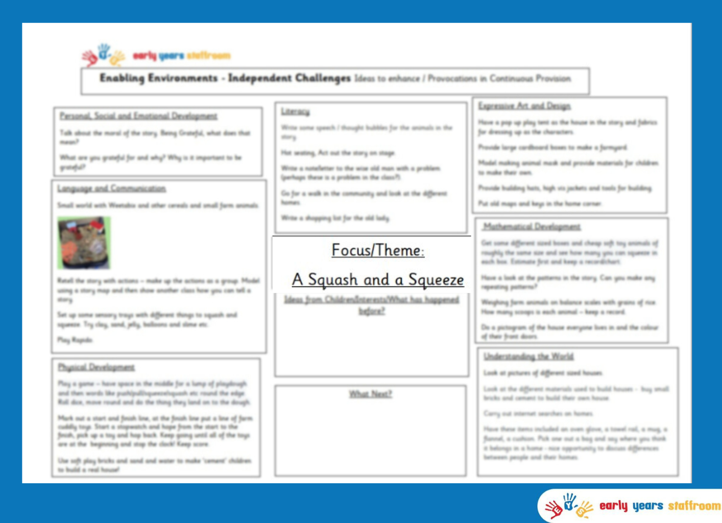 Early Years Enhanced Planning Brainstorm for A Squash and a Squeeze ...
