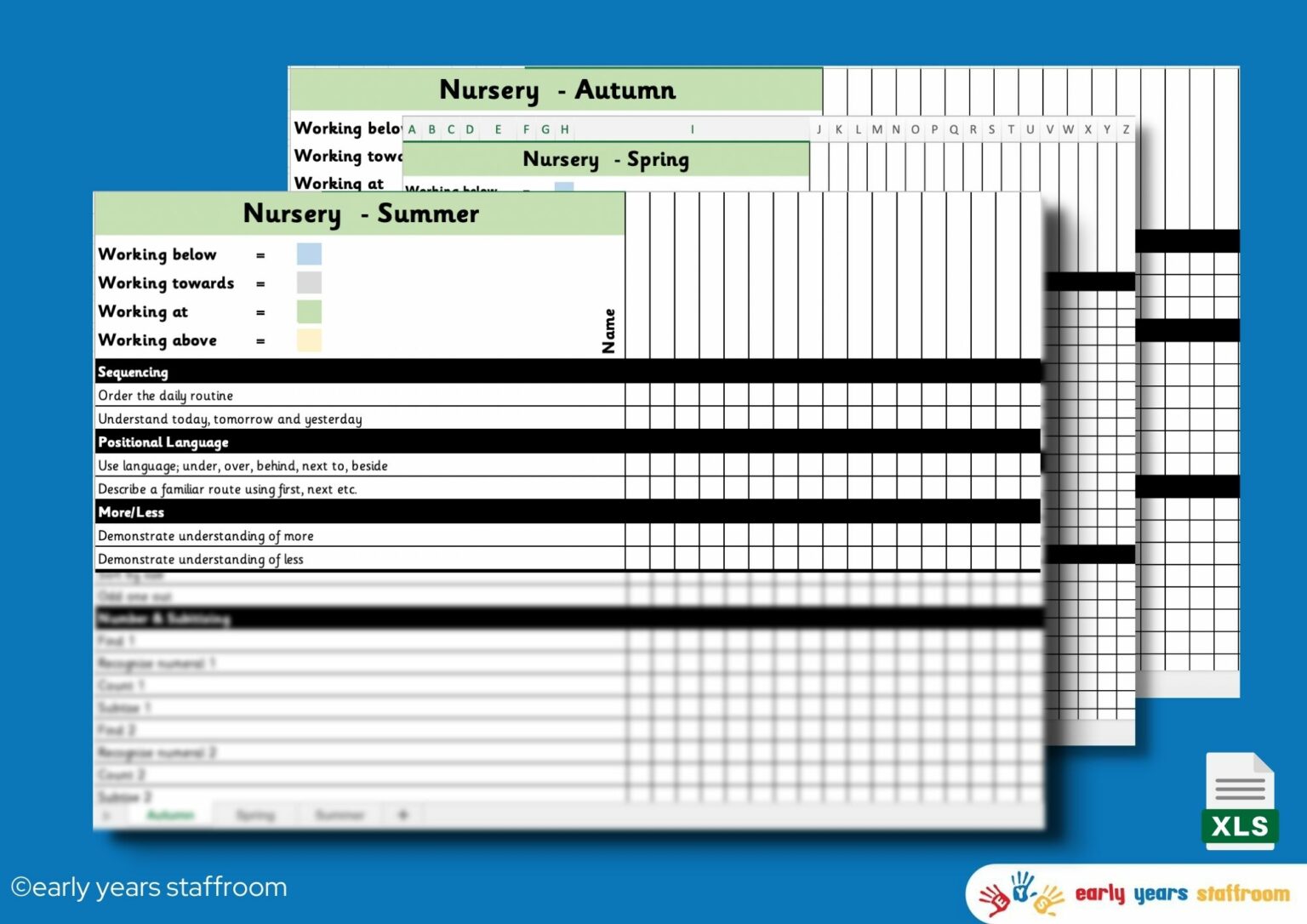 Nursery Maths Assessment Cohort Tracker - 3-4 Year Olds - Early Years ...