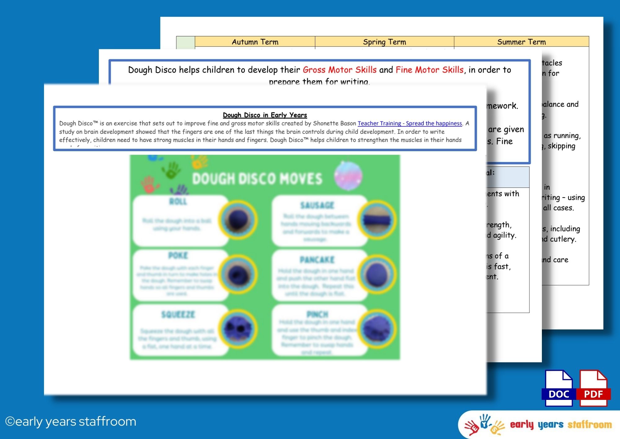 Disco Dough Skills Progression Document Early Years Staffroom