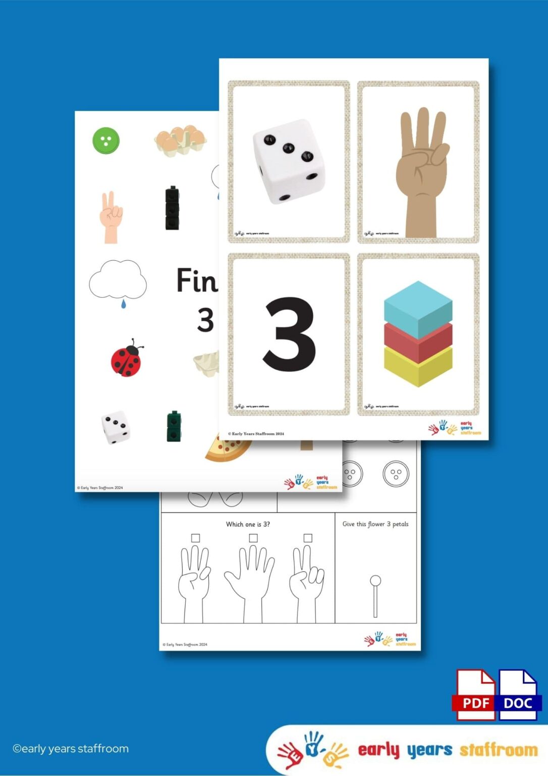 Subitising to 3 Worksheets - Early Years Maths | Reception | WRM